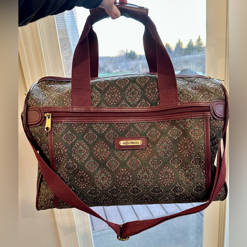 RARE VINTAGE John Weitz Travelers Carry On Overnight Shoulder Strap Duffel Bag - Picture 12 of 14